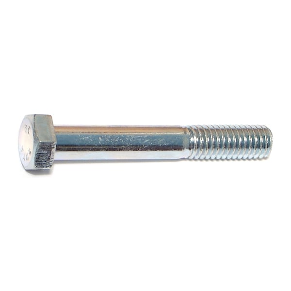 Grade 2, 3/8"-16 Hex Head Cap Screw, Zinc Plated Steel, 2-1/2 in L, 50 PK